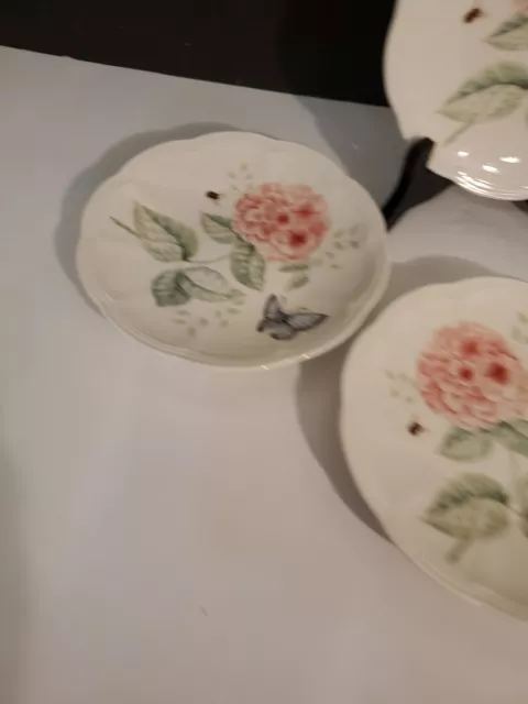 Lenox Butterfly Meadow Salad/Dessert Plates ~ Set Of 4/ 6 1/2" 3