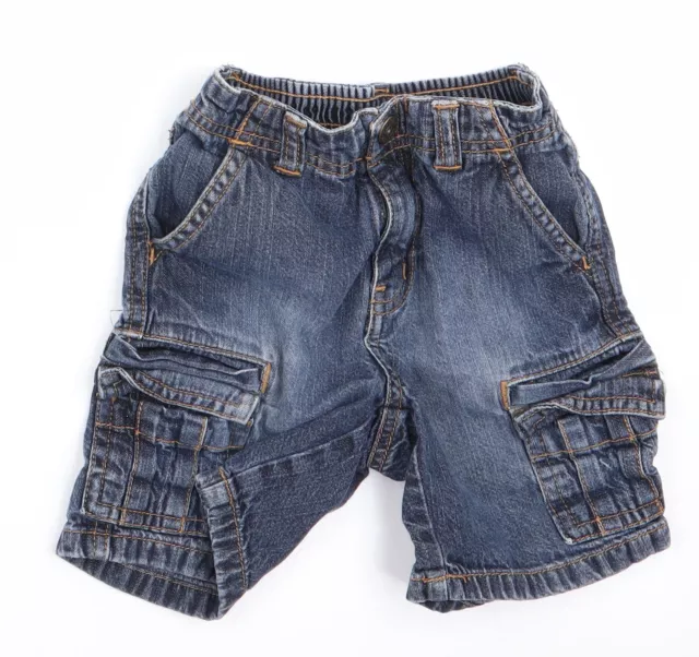 Gymboree Boys Blue Cotton Cargo Jeans Size 12-18 Months