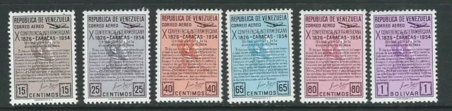 VENEZUELA 1954 10th INTERNATIONAL CONFERENCE in CARACAS (Sc C581-86) VF MNH