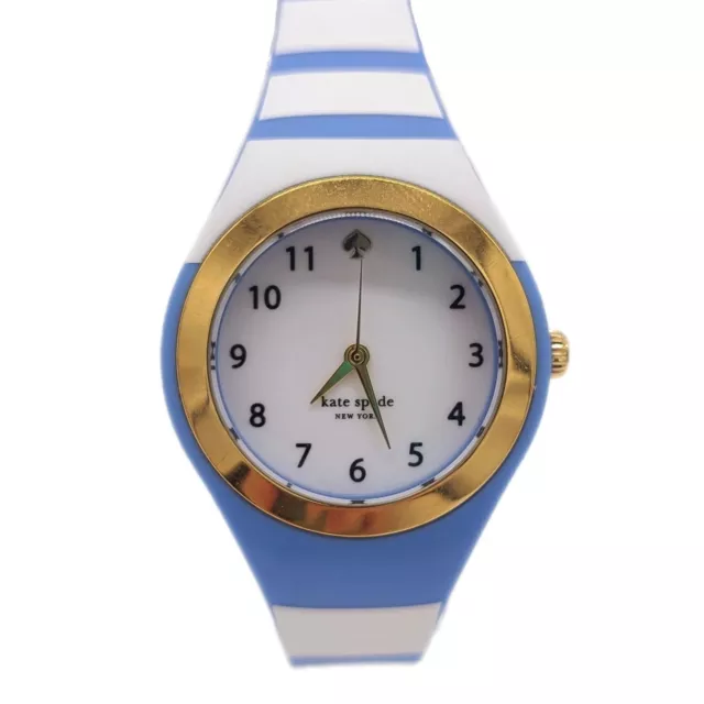 Kate Spade | Rumsey KSW1088 Live Colorfully Blue & White Silicone Watch, EUC