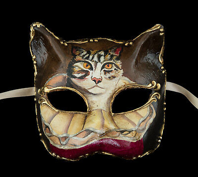 Mask from Venice Cat Colombine Handmade Paper Mache for Collection 1716