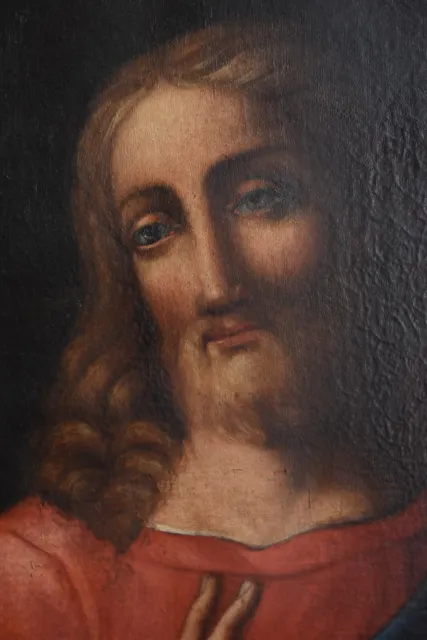 Antikes Ölgemälde ca 18. Jhd Jesus Christus 70 x 58 cm Portrait Sakral 3