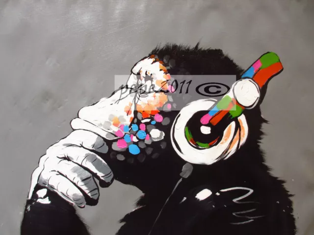 Art Painting Canvas original Street Print DJ Monkey chimp  70cm 3