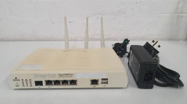 DrayTek Vigor 2862AC Quad-WAN Dual Band ADSL2+/VDSL2 Wi-Fi Router inc VAT