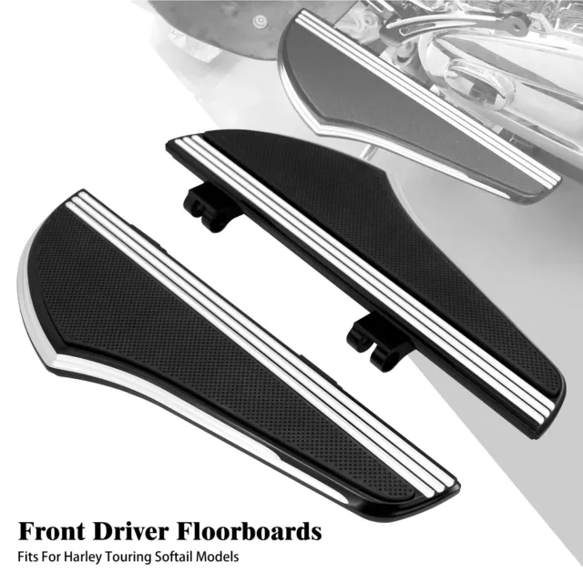Front Driver Non Slip Floorboards Foot Pedals Fit For Harley Softail Touring
