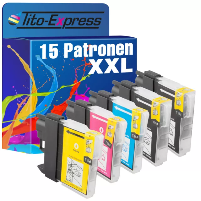 15 Patronen XXL PlatinumSerie für Brother LC-1100 MFC-490 CW MFC-5490 CN MFC-589