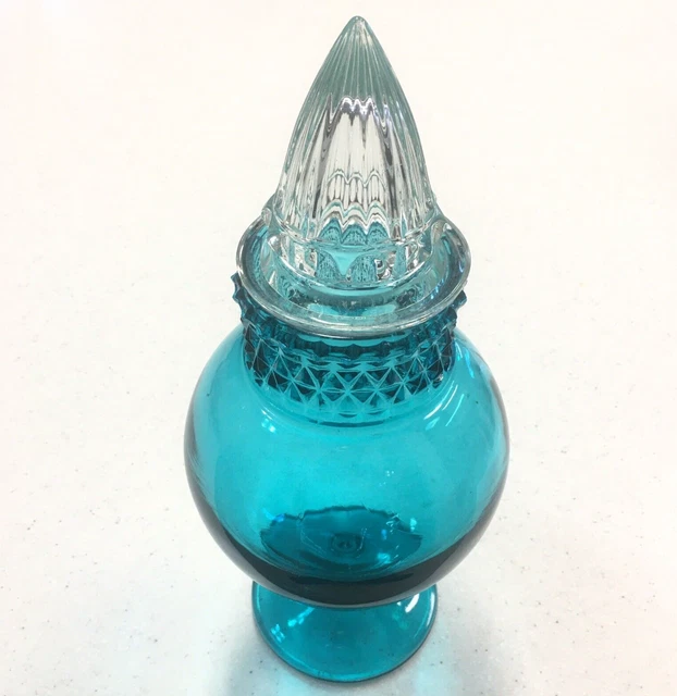 TIFFIN DAKOTA GLASS Apothecary Show Globe Ginger Jar Pedestal Cathedral