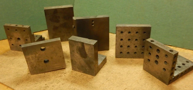 Lot Ac55  7 Older Small Angle Plates  Machinist Jig Fixture Setup Tooling