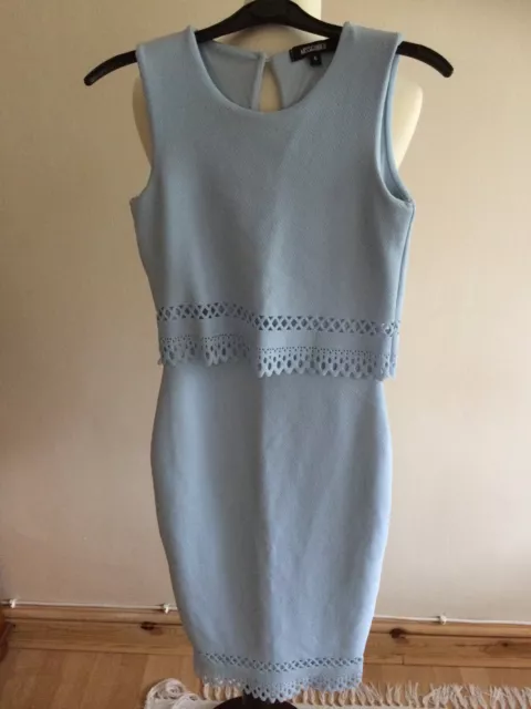 Missguided - Baby Blue Sleeveless Body Con Dress - Size 6 -Length 38”- Worn once