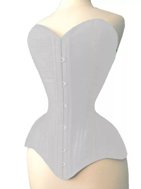 Corset Heavy Duty Double Steel Boned Over Bust Cotton Waist Trainer Bustier