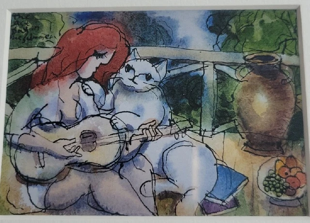 Michael Leu signed Vintage 1996  The Last Day in the Summer Abstract Art