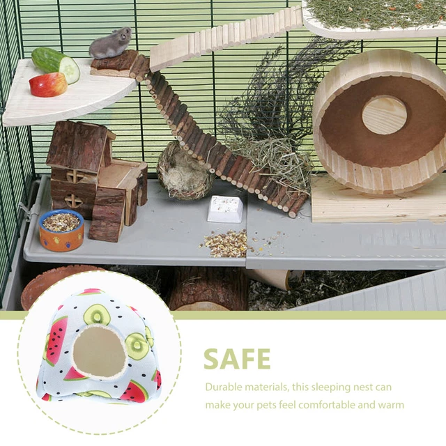 2x Schlafen Frettchen Guinea Pig Hideout Hamster Warme Bett Für Winter Hause 12