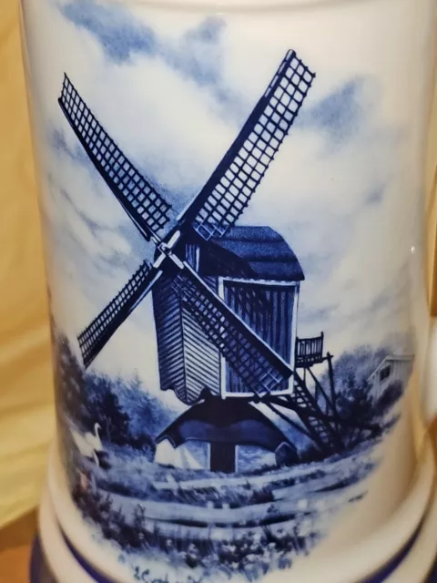 Delft Blauw Hand Painted Mug Holland Windmill