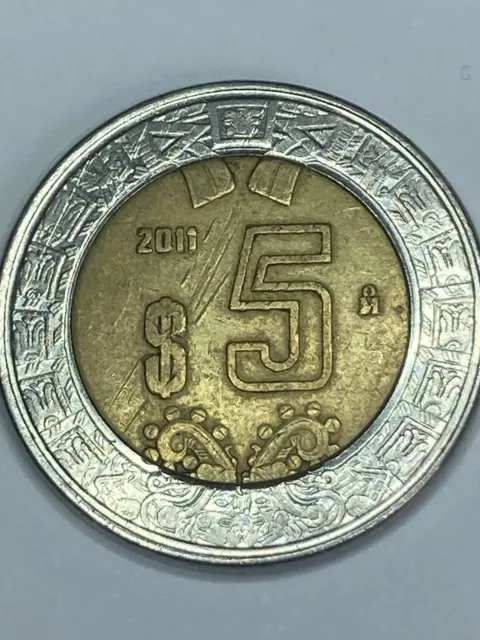 Mexico 5 Pesos 2011 Bimetallic Coin as pictured (#u1)