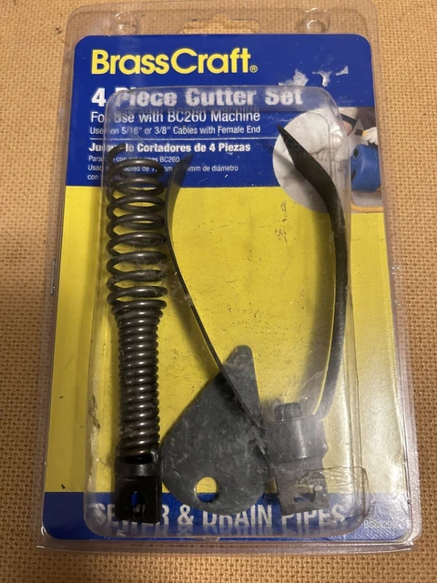 Sewer Snake Auger Bit Set – Drain Cleaner Cutters Fits General, Cobra, Brasscraft