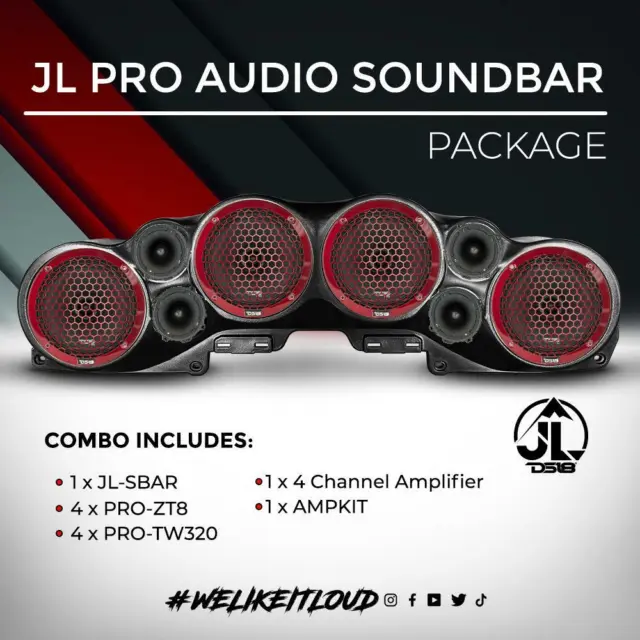 DS18 Jeep Sound Bar Package JL/JLU PRO Update your Jeep Sound System Best Combo
