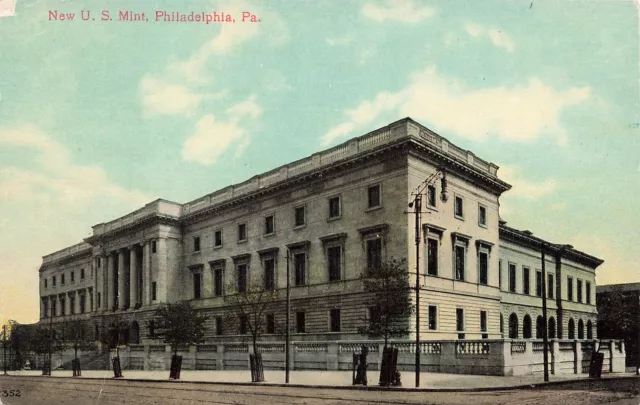 NEW US MINT PHILADELPHIA PA PENNSYLVANIA POSTCARD THIRD BUILDING c1910 042824 T