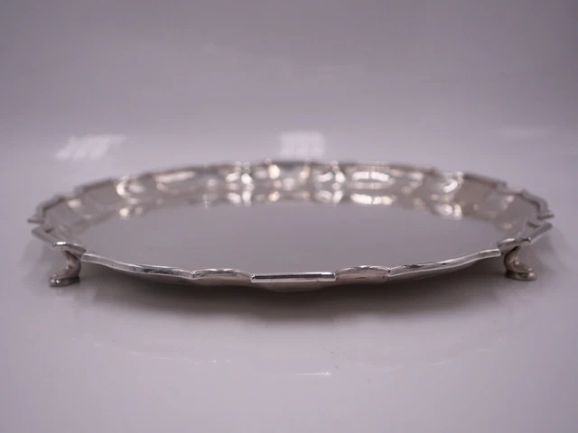 Rare Plateau Tripode Centre De Table En Argent Massif Origine Portugal
