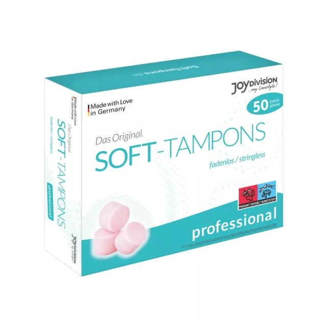 Soft Tampons Joydivision Professional fadenlos diskret für Sport Sex 50 Stück