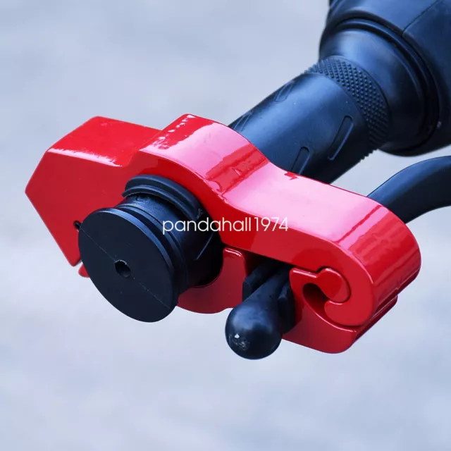 Anti-Theft Motorcycle Handlebar Throttle Grip Lock Scooter Security Brake Red