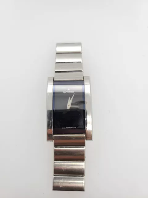 Movado 84 a1 1432 Orologio rettangolare in acciaio inox per parti/riparazione