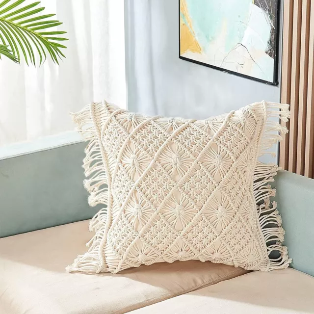 Federa decorativa per cuscino in corda di cotone, 1 pezzo 45 x 45 cm