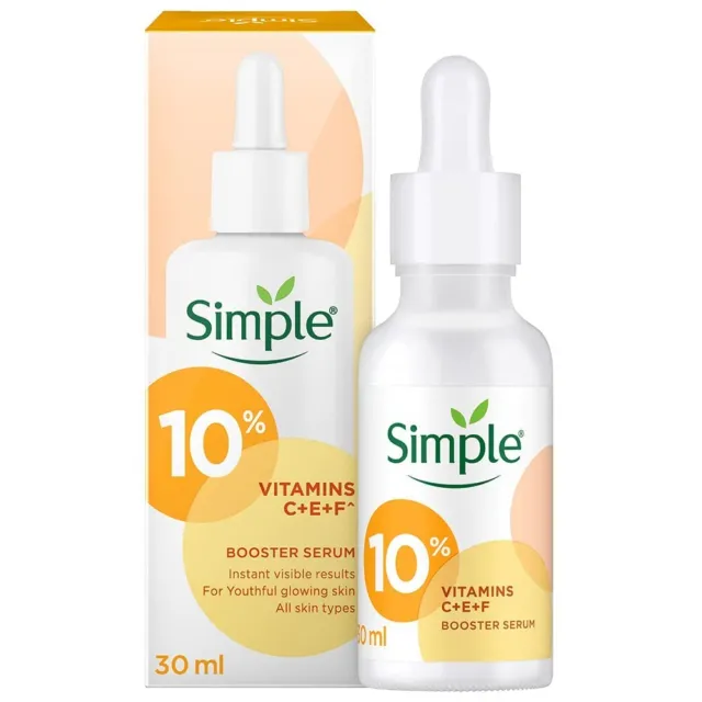 Simple Potenciador Serum Con 10% Vitamina C+E + F 30ml, Para Juvenil Brillante