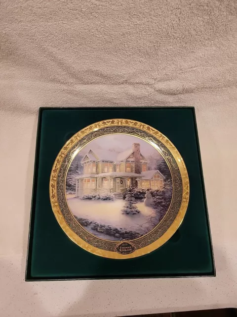 2010 Thomas Kinkade Victorian Christmas III Cherished Memories Plate w/COA