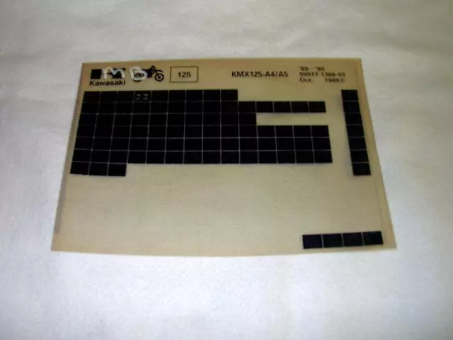 Kawasaki Kmx125 Kmx 125 A4/A5 Gen Part Catalogue Microfiche