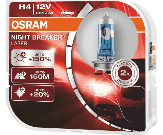 OSRAM Night Breaker Laser (Next Generation) +150% H4 Ampoules de voiture (Paire)