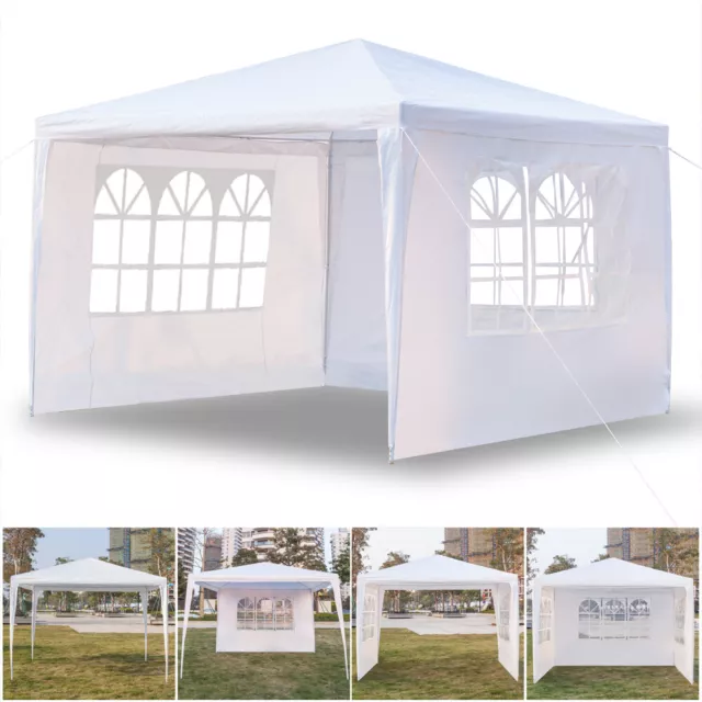 Pavillon 3x3m Gartenzelt Partyzelt Festzelt Garten Event Zelt Gartenmöbel Weiß