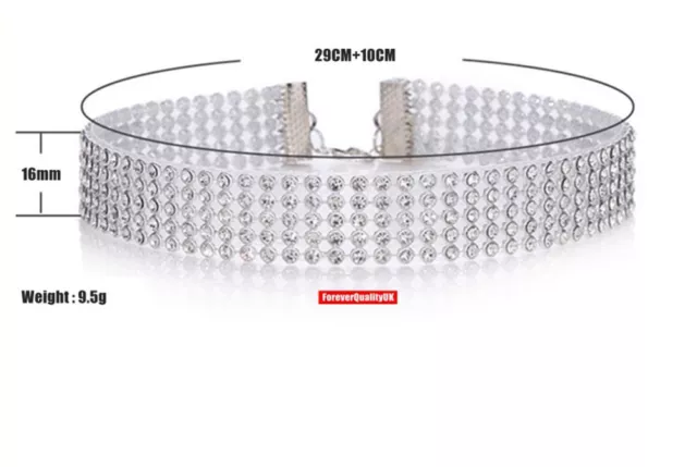 Fashion Women Full Diamond Crystal Rhinestone Choker Necklace Wedding Jewellery