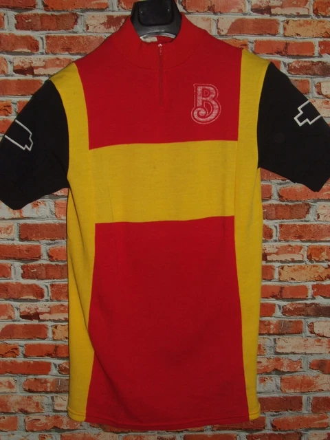Maillot Cycliste Vintage Eroica Bianchi Piaggio - Laine 80% - Taille M - Années 70