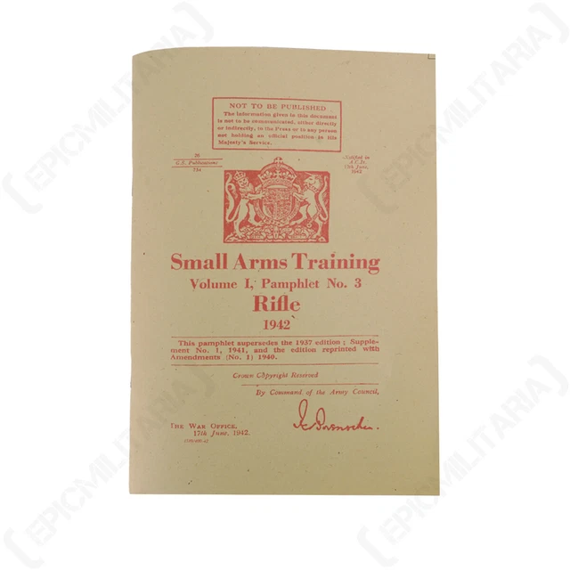 WW2 BRITISH SMALL Arms Training Pamphlet Rifle 1942 WWII Repro £20.95