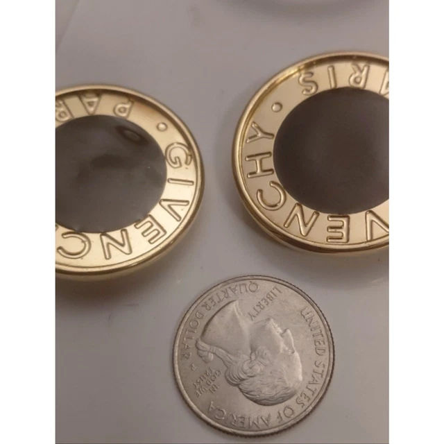 GIVENCHY GOLD AND Black Round Logo Button Set £76.15 - PicClick UK