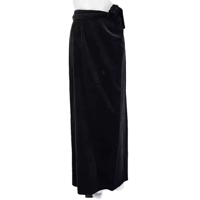 Vintage 60's Union Label Velvet Maxi Skirt Black XS