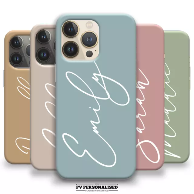 Personalised Pastel Phone Case Name Silicone Cover For iPhone 11 12 13 14 15 XR