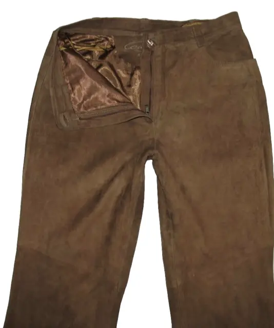 Lungo " COUNTRY MADDOX " Donne- Trachten- Pantaloni IN Pelle/Pantaloni Braun Tgl 3