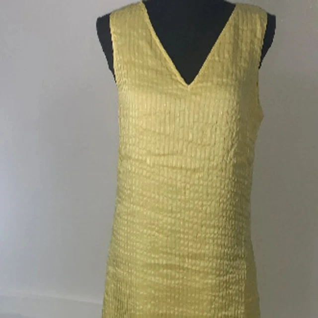 Vintage Kiko Comfortable Women's  Yellow Dress 100 % silk  size M new last one