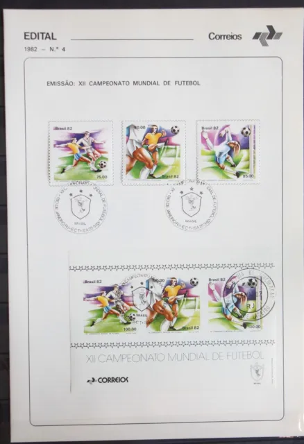 Brasilien Ersttagsblatt 1873-1875 und Block 48 gestempelt Fußball #GC531