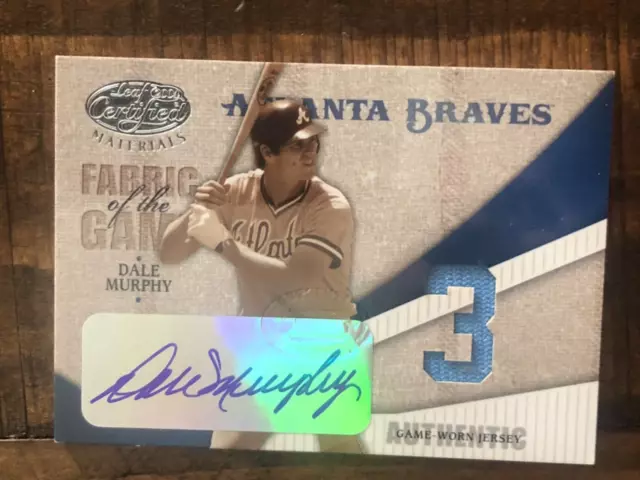 Dale Murphy 2004 LEAF FOTG FABRIC OF THE GAME USED JERSEY AUTO /3 Rare Sp Braves Dale Murphy 2004 LEAF FOTG FABRIC OF THE GAME USED JERSEY AUTO /3 Rare Sp Braves