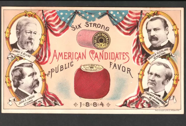 Hood's Sarsaparilla Campaign Card for Grover Cleveland's Presidential run of 1884