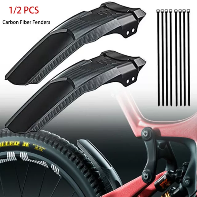 2x Cycling MTB Mudguard Mud Guard Mountain Bike Bicycle Fender Front Rear Tyre