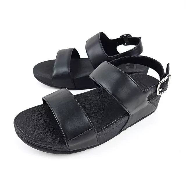 Fitflop Women's Open Toe Back Strap Sandal LuLu Leather EU4-090 Black US Women 7