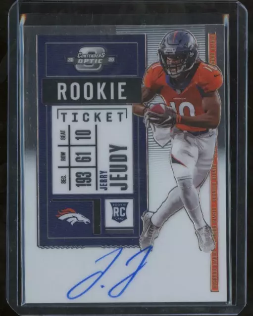 2020 Panini Contenders Optic #106 JERRY JEUDY Rookie Ticket RC AUTO Broncos JE83