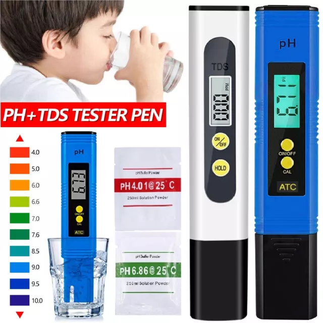 PH Meter TDS Meter Digital Tester Pen Aquarium Pool SPA Water Quality Monitor