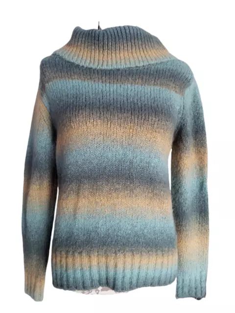 WOOLRICH Women's Cowl Neck Winter Turquoise Ombre Sweater Size Small