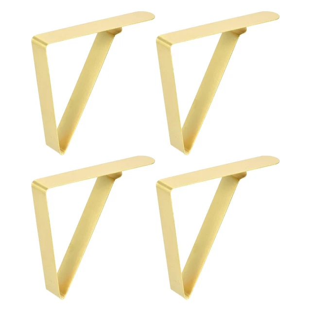 Tablecloth Clips 83mm x 73mm 430 Stainless Steel Table Cloth Holder Gold 4 Pcs
