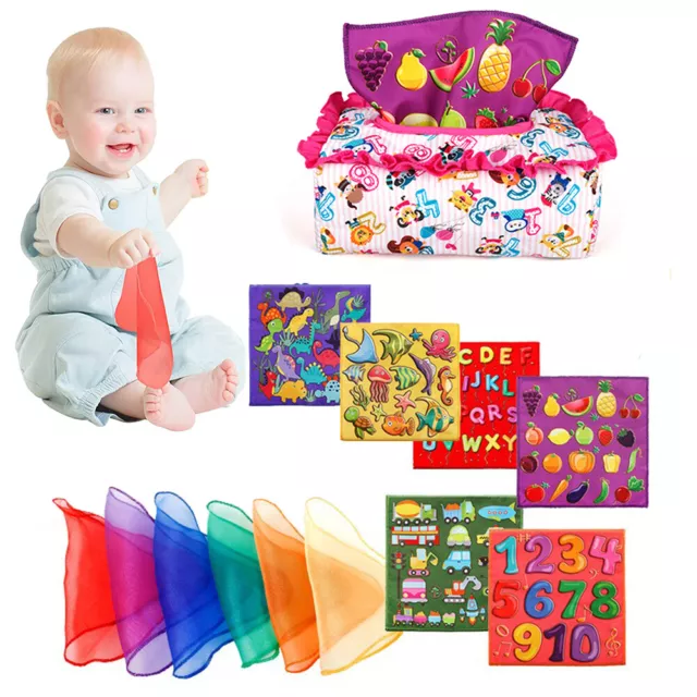 Tissue Box Babyspielzeug Montessori Spielzeug für 6 bis 12 Monate Q5O2