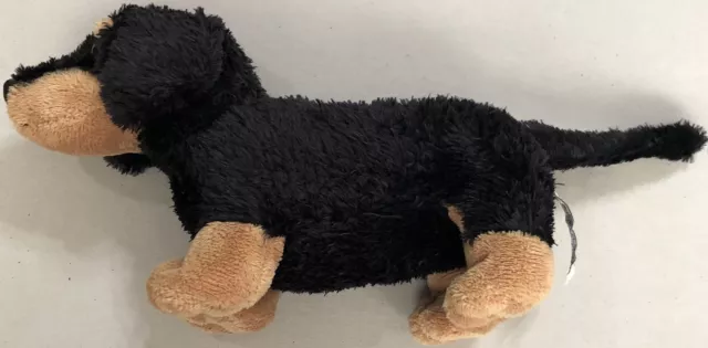 Aurora World Dachshund Plush 8" Soft Stuffed Animal Toy Black Weiner Dog Doxie 3